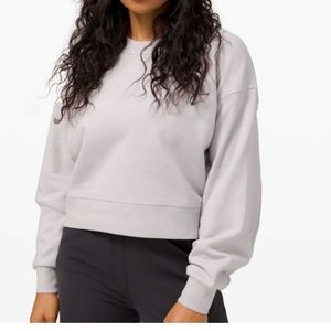 Lululemon Softstreme Perfectly Oversized Cropped Crew. light lavender. size 6